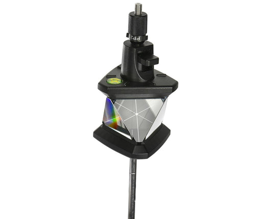 The Topcon/Sokkia Style ATP2S Sliding 360 Prism Kit provides excellent measurement accuracy for surveying instruments. The prism features six precision-ground corner cubes mounted in a rugged rubberized housing with a solid metal core. This kit is composed of a sliding prism in a 360-degree configuration with -7mm offset.